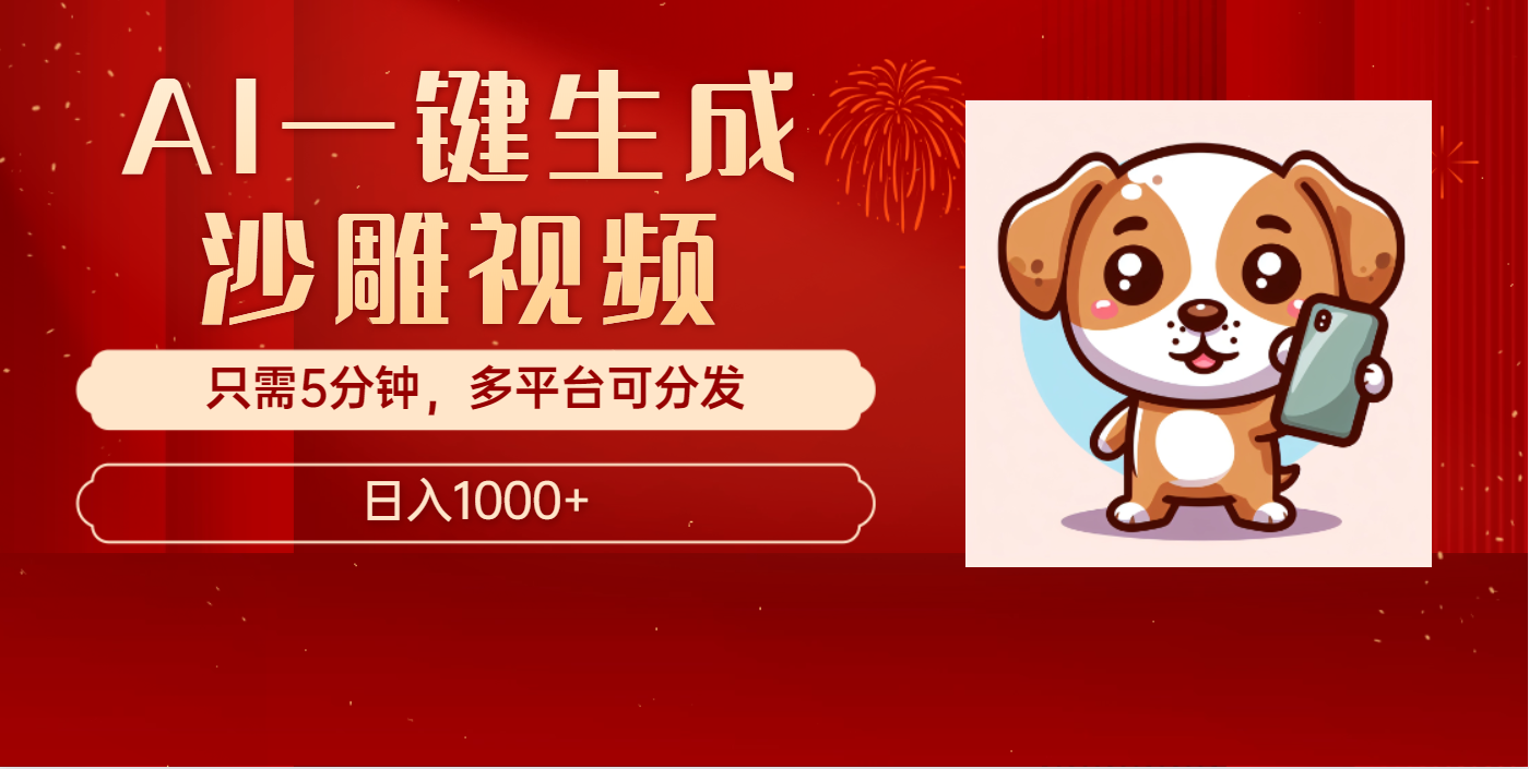 AI一键生成沙雕视频，一条视频千万播放，轻松日入1000+|琦哥资源