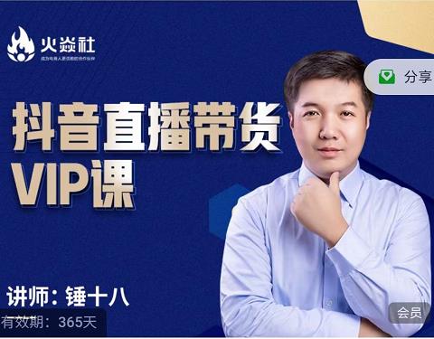 锤十八-抖音直播带货VIP课，专注直播带货有效盈利模式|琦哥资源