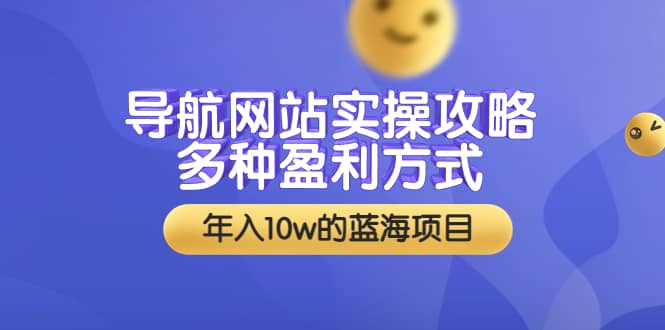 导航网站实操攻略，多种盈利方式，年入10w的蓝海项目（附搭建教学+源码）|琦哥资源