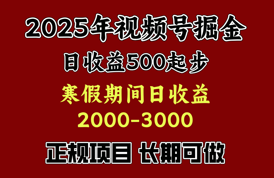 寒假期间一天收益2000+，小白一天就能上手|琦哥资源