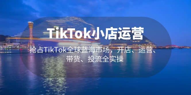 TikTok小店运营 抢占TikTok全球蓝海市场，开店、运营、带货、投流全实操|琦哥资源