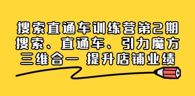 搜索直通车训练营第2期：搜索、直通车、引力魔方三维合一 提升店铺业绩|琦哥资源