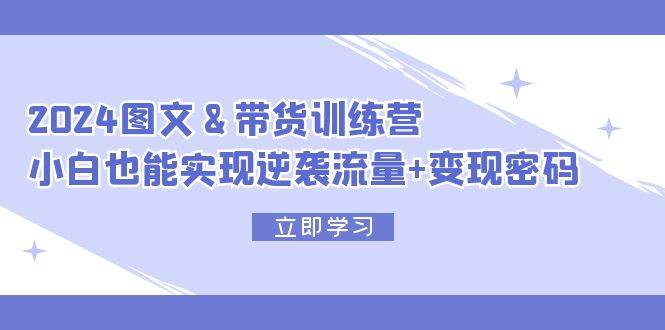 2024 图文+带货训练营，小白也能实现逆袭流量+变现密码|琦哥资源