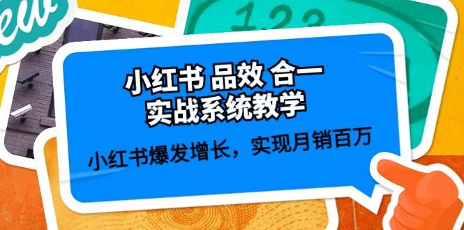 小红书 品效 合一实战系统教学：小红书爆发增长，实现月销百万 (59节)|琦哥资源