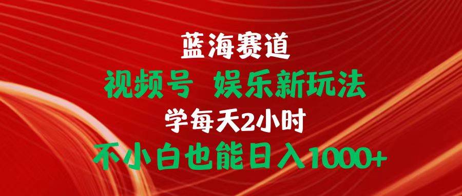 蓝海赛道视频号 娱乐新玩法每天2小时小白也能日入1000+|琦哥资源