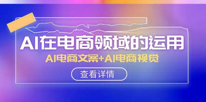 AI-在电商领域的运用线上课，AI电商文案+AI电商视觉（14节课）|琦哥资源