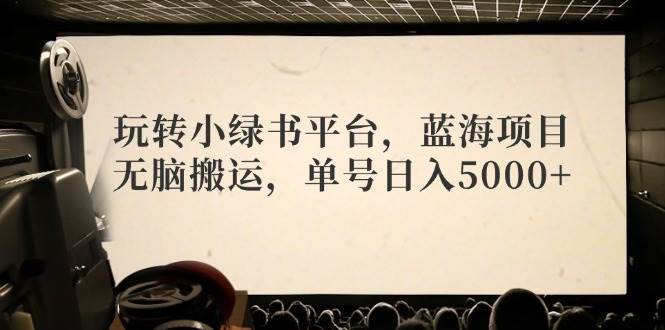 玩转小绿书平台，蓝海项目，无脑搬运，单号日入5000+|琦哥资源