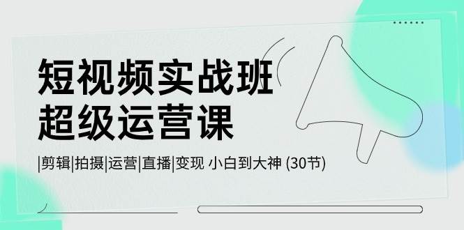 短视频实战班-超级运营课，|剪辑|拍摄|运营|直播|变现 小白到大神 (30节)|琦哥资源