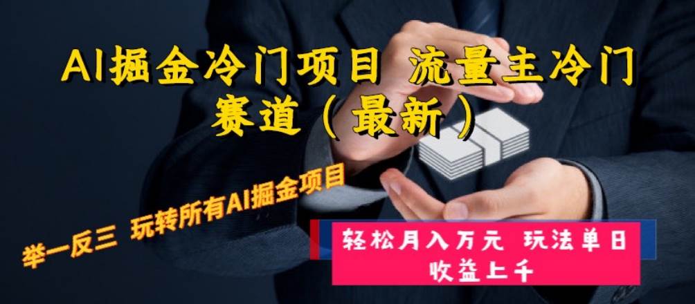 AI掘金冷门项目 流量主冷门赛道（最新） 举一反三 玩法单日收益上万元|琦哥资源
