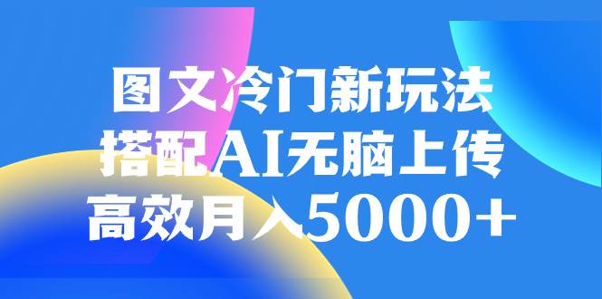 图文冷门新玩法，搭配AI无脑上传，高效月入5000+|琦哥资源