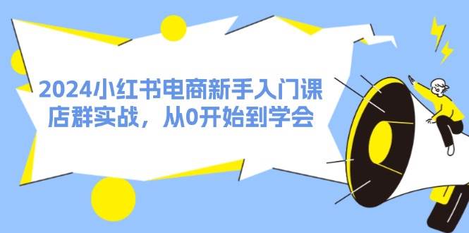2024小红书电商新手入门课，店群实战，从0开始到学会（31节）|琦哥资源