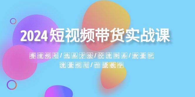 2024短视频带货实战课：赛道规划·选品方法·投流测品·放量玩法·流量规划|琦哥资源