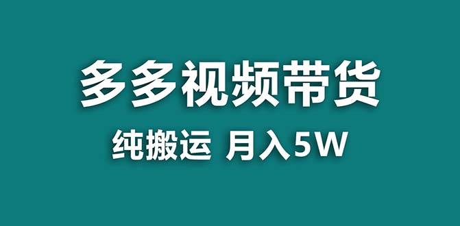 【蓝海项目】拼多多视频带货 纯搬运一个月搞了5w佣金，小白也能操作 送工具|琦哥资源