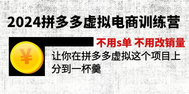2024拼多多虚拟电商训练营 不用s单 不用改销量  在拼多多虚拟上分到一杯羹|琦哥资源