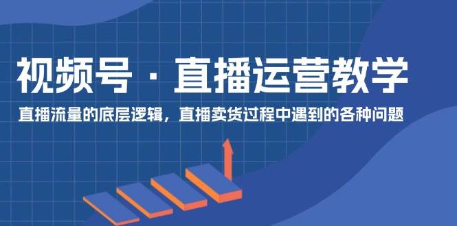 视频号 直播运营教学：直播流量的底层逻辑，直播卖货过程中遇到的各种问题|琦哥资源