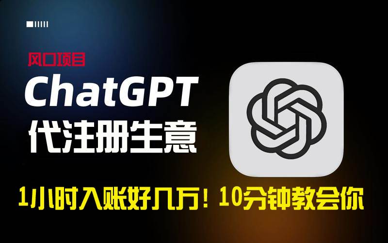 一小时入账好几万！利润大到吓人的ChatGPT代注册小生意，10分钟教会你，…|琦哥资源