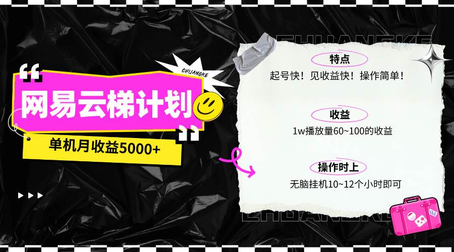 最新网易云梯计划网页版，单机月收益5000+！可放大操作|琦哥资源