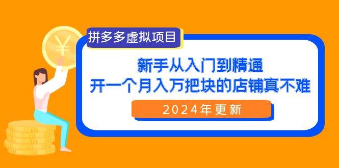 拼多多虚拟项目：入门到精通，开一个月入万把块的店铺 真不难（24年更新）|琦哥资源