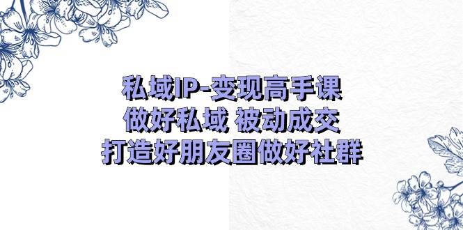 私域IP-变现高手课：做好私域 被动成交，打造好朋友圈做好社群（18节）|琦哥资源