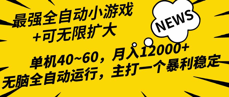 2024最新全网独家小游戏全自动，单机40~60,稳定躺赚，小白都能月入过万|琦哥资源