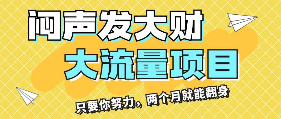 闷声发大财，大流量项目，月收益过3万，只要你努力，两个月就能翻身|琦哥资源