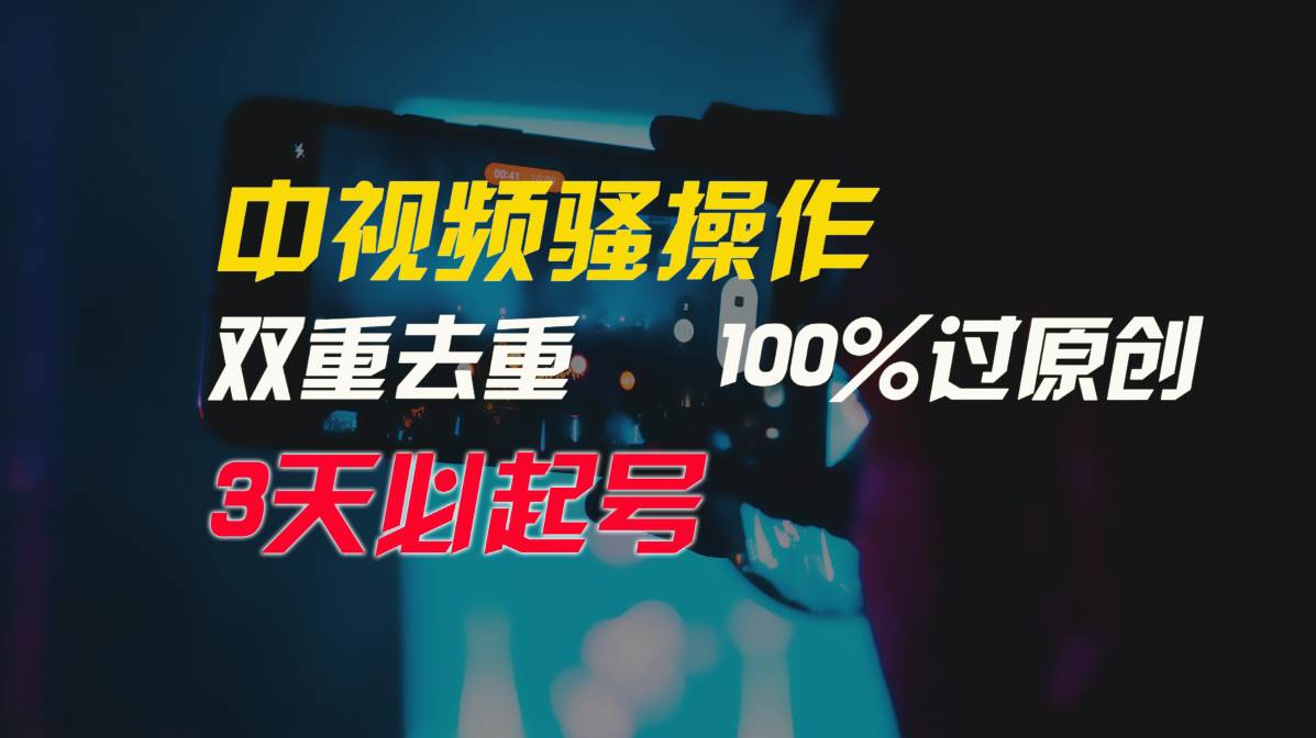 中视频骚操作，双重去重100%过原创，3天比必起号，简单无脑，月入3W+|琦哥资源