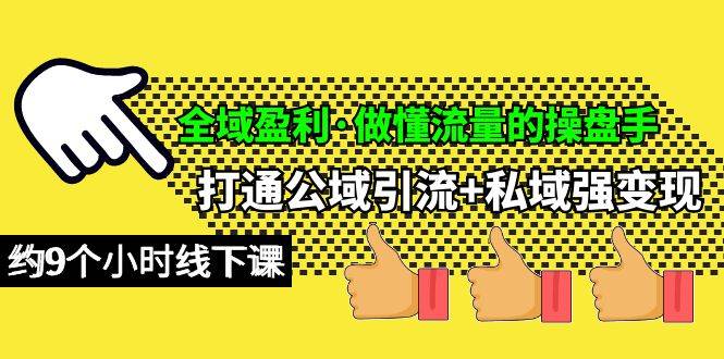 全域盈利·做懂流量的操盘手，打通公域引流+私域强变现，约9个小时线下课|琦哥资源