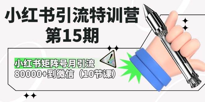 小红书引流特训营-第15期，小红书矩阵号月引流80000+到微信（10节课）|琦哥资源