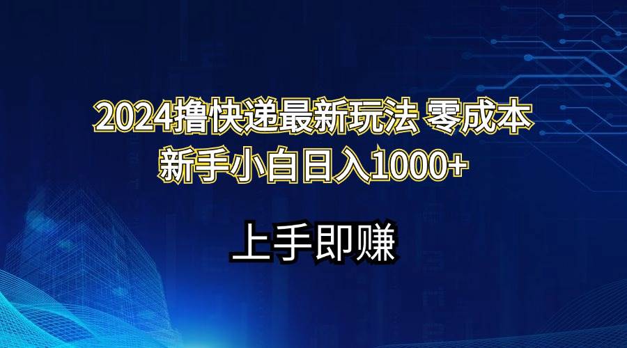 2024撸快递最新玩法零成本新手小白日入1000+|琦哥资源