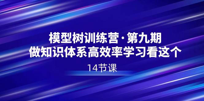 模型树特训营·第九期，做知识体系高效率学习看这个（14节课）|琦哥资源