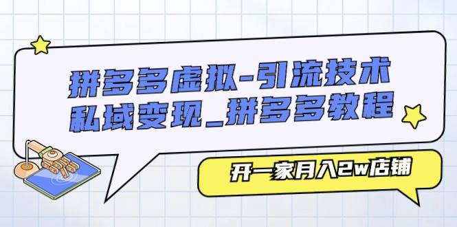 拼多多虚拟-引流技术与私域变现_拼多多教程：开一家月入2w店铺|琦哥资源