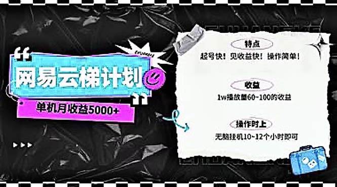 2024网易云云梯计划 单机日300+ 无脑月入5000+|琦哥资源