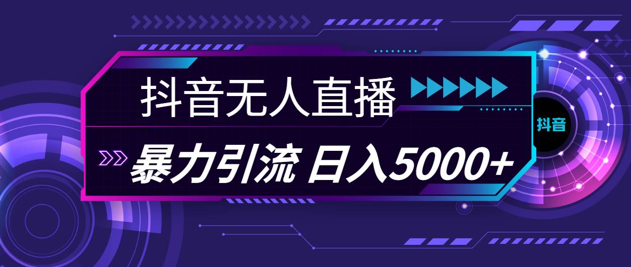 抖音无人直播，暴利引流，日入5000+|琦哥资源