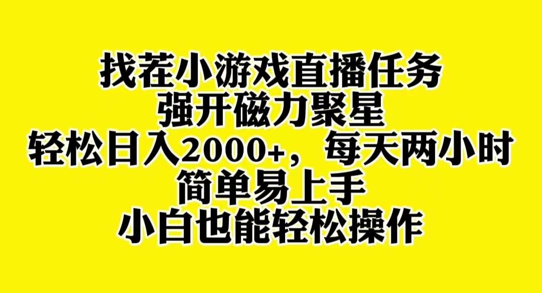 找茬小游戏直播，强开磁力聚星，轻松日入2000+，小白也能轻松上手|琦哥资源