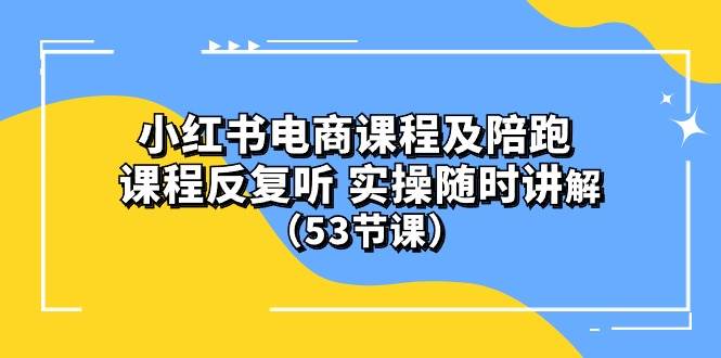 小红书电商课程陪跑课 课程反复听 实操随时讲解 （53节课）|琦哥资源