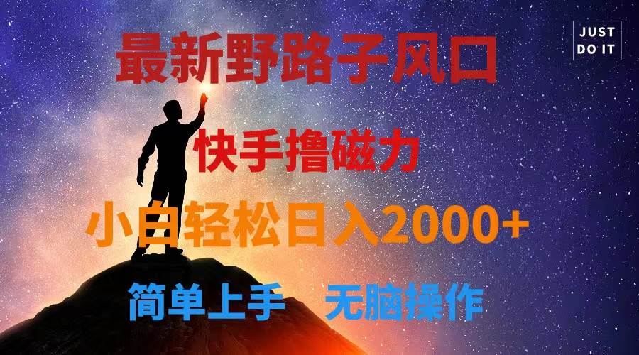 最新风口！快手撸磁力，野路子，小白无脑操作日入2000+|琦哥资源