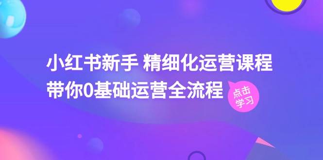 小红书新手 精细化运营课程，带你0基础运营全流程（41节视频课）|琦哥资源