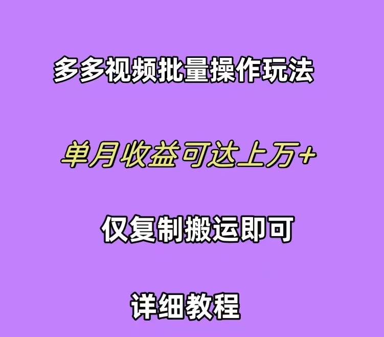 拼多多视频带货快速过爆款选品教程 每天轻轻松松赚取三位数佣金 小白必…|琦哥资源