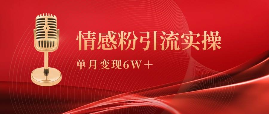 单月变现6w+，情感粉引流变现实操课|琦哥资源