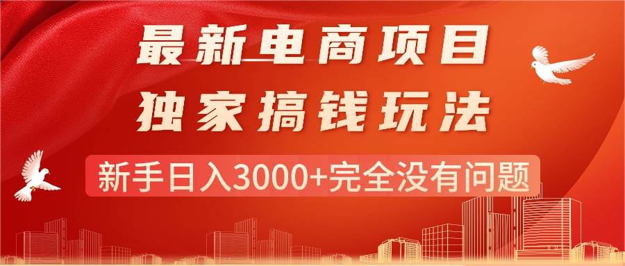 最新电商项目-搞钱玩法，新手日入3000+完全没有问题|琦哥资源
