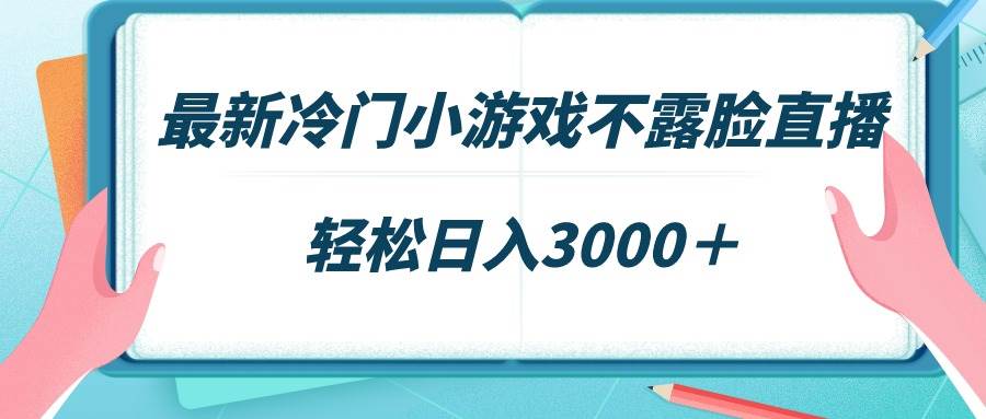 最新冷门小游戏不露脸直播，场观稳定几千，轻松日入3000＋|琦哥资源