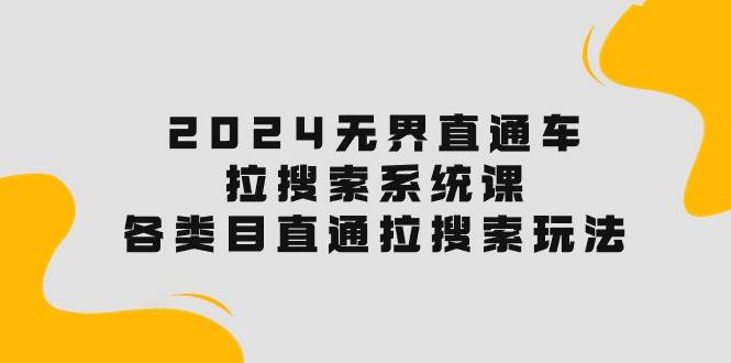 2024无界直通车·拉搜索系统课：各类目直通车 拉搜索玩法！|琦哥资源