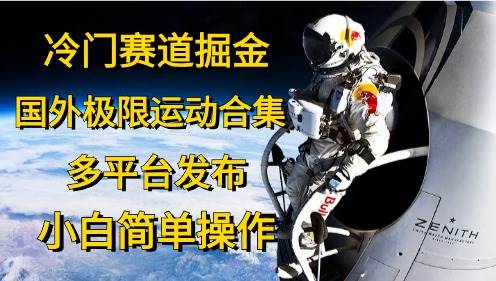 冷门赛道掘金，国外极限运动视频合集，多平台发布，小白简单操作|琦哥资源