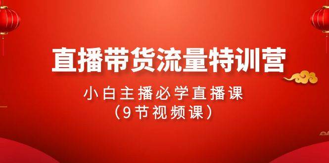 2024直播带货流量特训营，小白主播必学直播课（9节视频课）|琦哥资源
