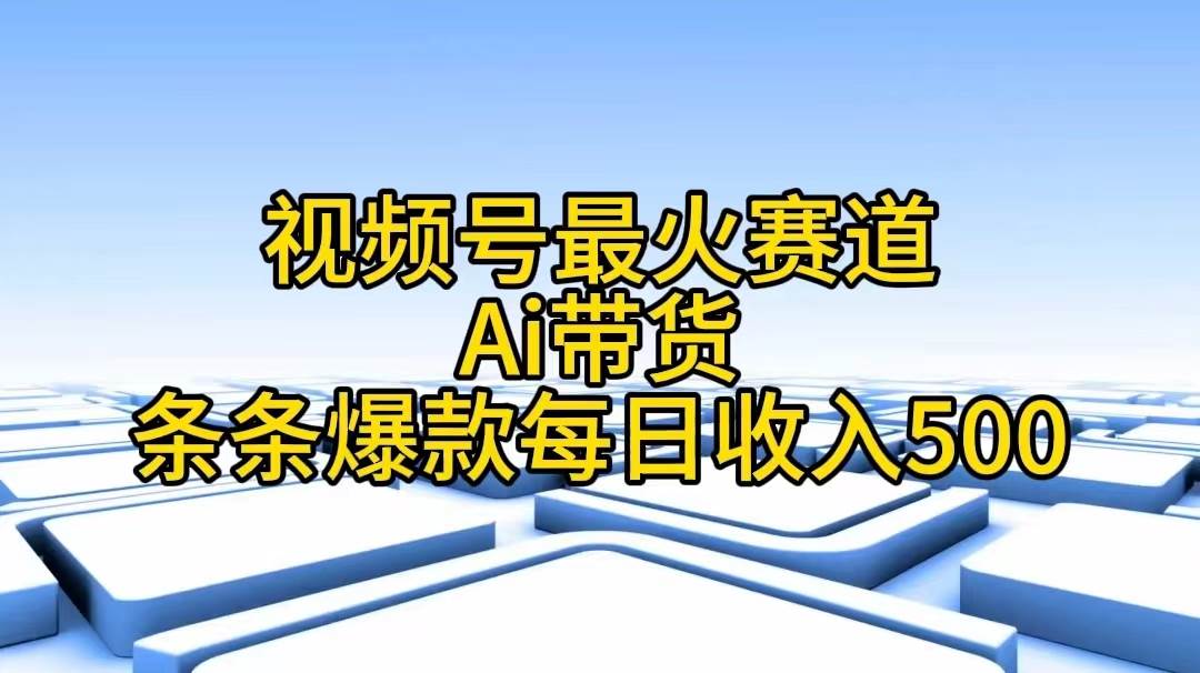 视频号最火赛道——Ai带货条条爆款每日收入500|琦哥资源