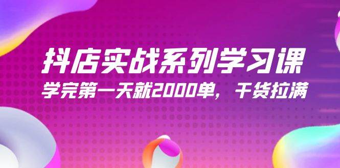 抖店实战系列学习课，学完第一天就2000单，干货拉满（245节课）|琦哥资源