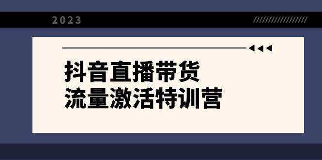 抖音直播带货-流量激活特训营，入行新手小白主播必学（21节课+资料）|琦哥资源