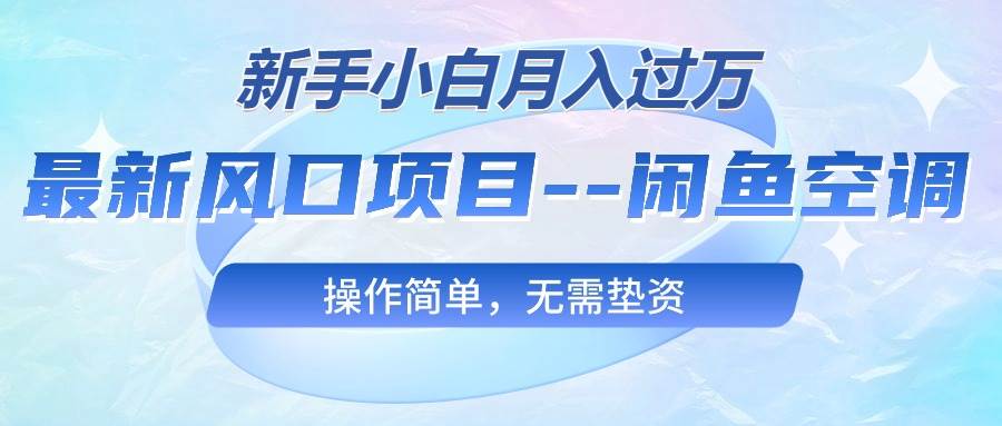 最新风口项目—闲鱼空调，新手小白月入过万，操作简单，无需垫资|琦哥资源
