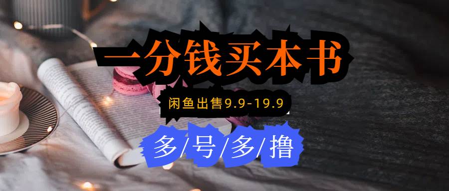 每天花1分钱买一本书，闲鱼出售9.9-19.9不等，多账号多撸 新手小白均可操作|琦哥资源
