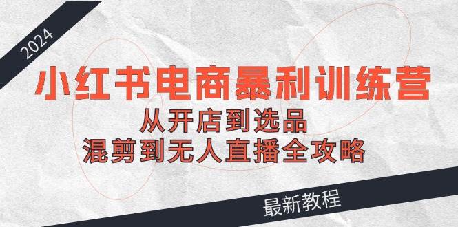 2024小红书电商暴利训练营：从开店到选品，混剪到无人直播全攻略|琦哥资源